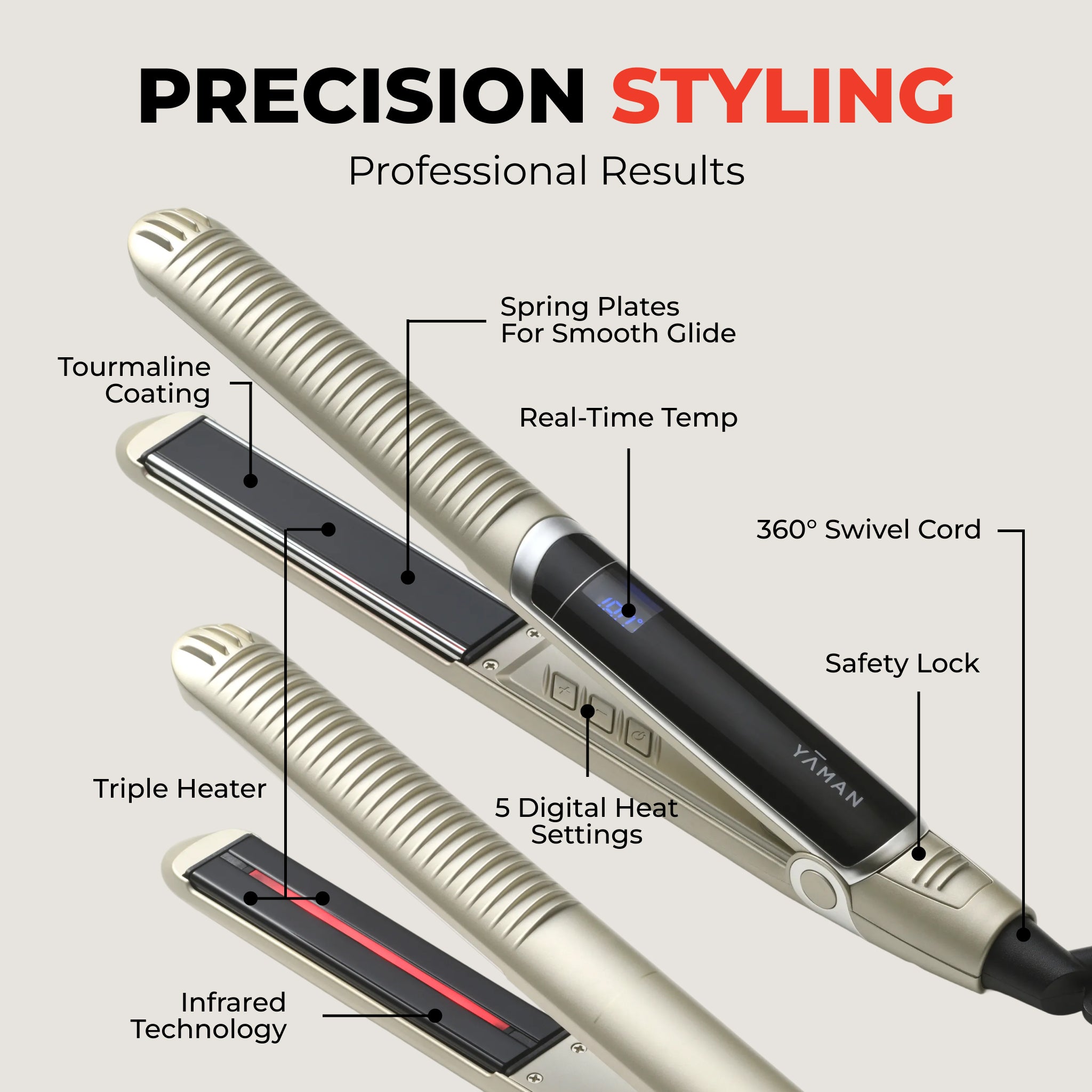 YA-MAN SPA STYLER® <br> Straight + Wave 2-In-1 Flat Iron & Curler